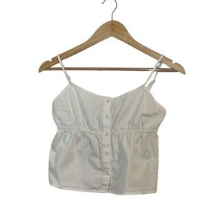 Brandy Melville White Cotton Cami Top, crop